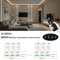 Controlador de Tiras LED Tuya Smart de 4 Zonas con Control Remoto 12/48V 1CH para WIFI ZIGBEE 2.4G Mesh Group Sync Color MC201X