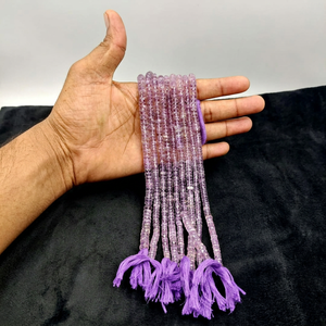 Natural <b>Amethyst</b> Faceted Rondelle Beads Wholesale Lot | Light Purple Gemstone Beads Strands for Jewelry Making RUHAN GEMS - Product Image 6