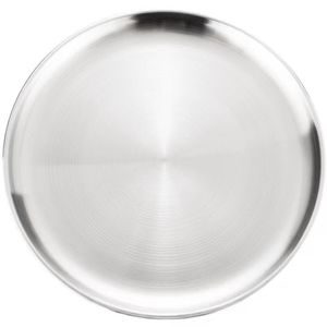 304 Stainless Steel <b>Round</b> <b>Tray</b> Gold Silver Korean BBQ Plate Vegetable <b>Serving</b> <b>Tray</b> Hotel Food Western Cake Buffet Plate - Product Image 4