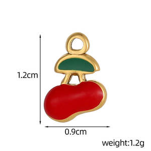 Colgantes de Lujo de Acero Inoxidable 316 con Baño de Oro de 14k y 18k, Resistentes al Deslustre, con Dije de Cereza para Fabricación de Joyas, Ideales para Collares y Pulseras - Product Image 3