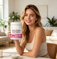 Péptidos de Colágeno Hidrolizado OEMPure con 40 Aminoácidos – Sin Gluten, de Disolución Rápida, de Animales Alimentados con Pasto, Sabor Fresa para la Belleza