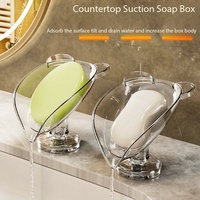 Support à Savon Adhésif – Porte-Savon Mural Auto-Adhésif en Plastique sans Perçage avec Ventouse pour Salle de Bain