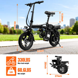 Vente flash 2026 Vélo électrique pliable mini 14 pouces 48V 350W Moteur de moyeu arrière sans balais Vélo de ville pour trajets quotidiens avec batterie amovible Port USB - Product Image 5