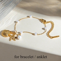 Pendentifs et breloques étanches en acier inoxydable plaqué or 18 carats, motifs sirène, coquillage, étoile de mer, dauphin, tortue, pour la fabrication de bijoux