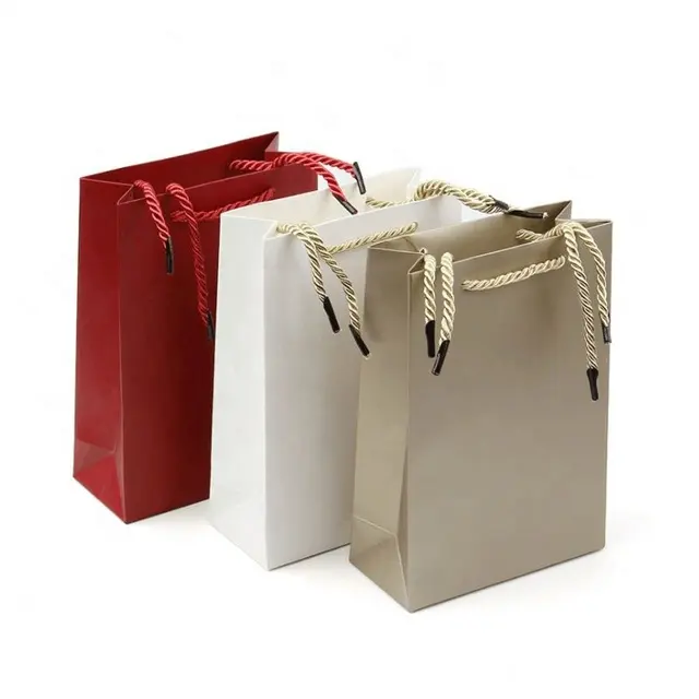 Bolsa de papel reciclable personalizada, embalaje de regalos de joyería