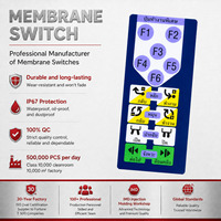 Etiqueta Adhesiva para Panel Frontal de Teclado con Membrana de Diseño Gráfico Lexan, Antiarañazos, para Sistemas Industriales
