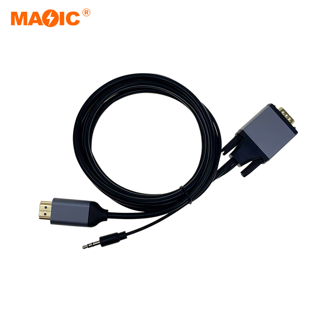 OEM 1.8M HDMI to VGA Cable with AUX Cable 2 in 1 Cable for TV Display