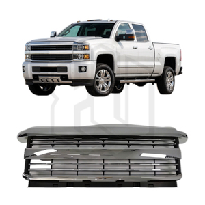 Grille de pare-chocs avant 23335303 pour <span class=keywords><strong>Silverado</strong></span> <span class=keywords><strong>2500</strong></span> HD 2015 2016 <span class=keywords><strong>2017</strong></span> 2018 2019 ABS chromé brillant, fourniture d'usine, stock en gros - Product Image 1