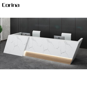 Chất Lượng Cao Đá Nhân Tạo Văn Phòng Phía Trước Truy Cập Bàn Tiếp Tân Bàn Tiếp Tân Hình Chữ L Phía Trước Văn Phòng Salon Bàn Tiếp Tân - Product Image 6