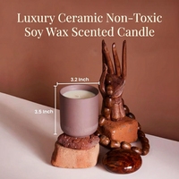 Coffret Cadeau de Bougies Parfumées en Cire de Soja Non Toxique en Céramique Exquise, Personnalisable ODM&OEM pour Cadeaux de Fêtes et Parfums d'Ambiance