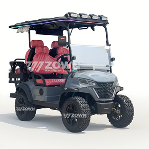 Carrito de Golf Todoterreno con Parabrisas Delantero Completo, Asientos Rojos Confortables, para Transporte de Corta Distancia en Desiertos y Safari - Product Image 1