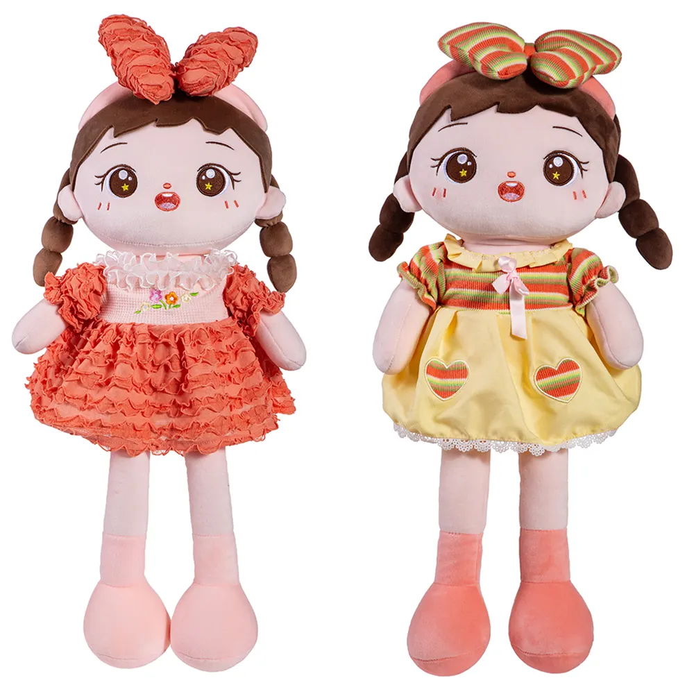 Hot Sale Nette Cartoon Dekorationen Spandex Mädchen Plüsch Custom Rag Doll Spielzeug für Kleinkinder