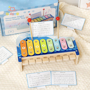 Kit musical éducatif 2-en-1 Qiaike en bois pour enfants, avec clavier de piano et <span class=keywords><strong>xylophone</strong></span> (8 gammes) - Product Image 1