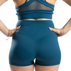 Shorts Deportivos Cruzados para Mujer, con Estampado Frontal, de Poliéster/Spandex, al por Mayor para Gimnasio, Yoga y Ciclismo - Product Image 2
