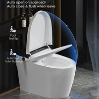 Toilettes intelligentes de luxe pour femmes, design moderne, à poser au sol, avec télécommande