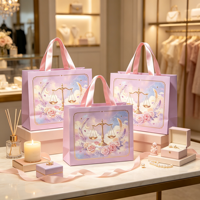 Sac en papier haut de gamme à thème zodiacal avec poignée en ruban gaufré 3D, sac de shopping écologique personnalisé avec logo imprimé
