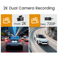 Caméra de voiture HD 2K + 1080P 4G, lecture vidéo à distance, enregistreur de conduite, surveillance du stationnement, 4G, WIFI, GPS, Dashcam, 2 canaux, Dvr