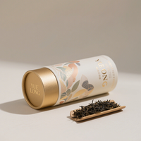 Boîtes de thé cylindriques en carton de qualité alimentaire personnalisées de luxe, tubes en papier ronds pour l'emballage alimentaire
