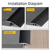 Rampe de seuil d'escalier moderne en alliage d'aluminium anodisé, durable, résistante à l'eau, antidérapante, pour transition de sol à seuil de porte