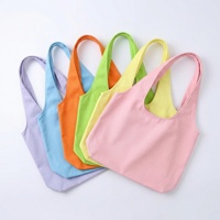 Sac fourre-tout en toile avec logo personnalisé, grande capacité, écologique, pour le shopping et les trajets quotidiens, taille moyenne, options multicolores