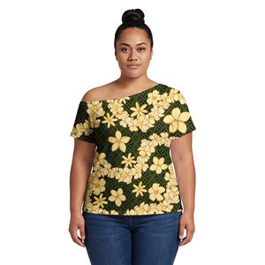 <span class=keywords><strong>เสื้อ</strong></span>ผู้หญิงแบบเปิดไหล่ข้างเดียวสำหรับฤดูร้อน <span class=keywords><strong>เสื้อ</strong></span>ฮาวายลำลองลายพิมพ์ Pua Kenikeni ลายชนเผ่าโพลีนีเซียน <span class=keywords><strong>เสื้อ</strong></span>ยืดชายหาดเซ็กซี่ - Product Image 4