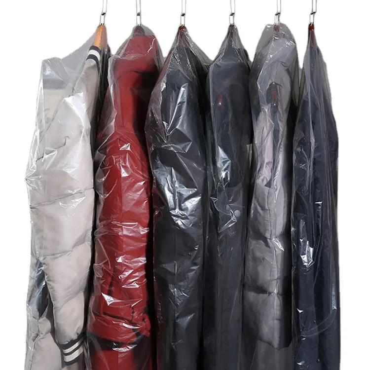 Cheap Transparent Plastic PP PE Waterproof Dust Cover hanging garment storage bag Garment clothing Hanging Bag
