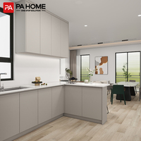Meubles de cuisine laqués modernes sur mesure PA, armoires de garde-manger modulaires pour projets d'appartements, vente en gros