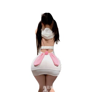 Sexy bunny girl bodycon skirt uniform, pure and alluring backless dress, qqny pajama set - Product Image 2