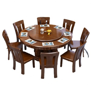 Mejor Precio - Mesa de Comedor Redonda Giratoria de Madera Maciza Antigua con Sillas - Product Image 3