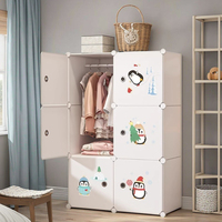 Armoire Pliable en Plastique à 6 Portes pour Vêtements d'Enfants, Organisateur Ajustable pour Chambre à Coucher - Vente en Gros