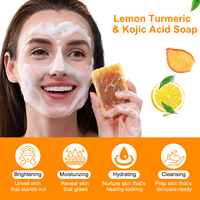 Savon Curcuma Citron IKZEE 100g Étiquette Privée Nettoyant Doux pour le Corps et le Visage Anti-Taches à l'Acide Kojique
