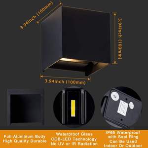 Lámpara de Pared LED Cúbica de 12W, Impermeable IP65, Ajustable, de Aluminio, para Decoración de Jardín y Porche, Venta al Por Mayor - Product Image 5