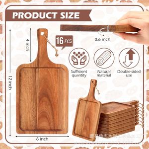 Wooden Square <b>Tray</b> Cutting Board Brown Restaurant Serving <b>Trays</b> For Steak Fruit Dessert Afternoon <b>Tea</b> - Product Image 2