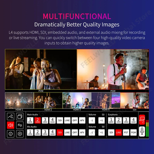 สำหรับ L4 <span class=keywords><strong>Feelworld</strong></span> 10.1นิ้วตัวสลับเครื่องผสมวิดีโอกล้องวิดีโอหน้าจอสัมผัสสวิตช์วิดีโอหลายจอภาพสำหรับช่างถ่ายภาพ - Product Image 5