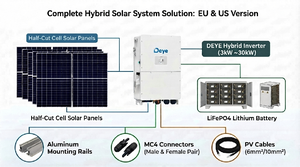 Kit complet de système d'énergie solaire domestique 5kw 6kw 8kw 10kw <span class=keywords><strong>12kw</strong></span> 15kw 20kw 25kw 30kw avec panneaux solaires et stockage par batterie - Product Image 4