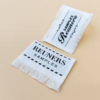 Étiquette de marque en Satin pour vêtements d'enfants, prix d'usine, étiquettes personnalisées, vêtements, marque, étiquette tissée, taille du client, couleur personnalisée