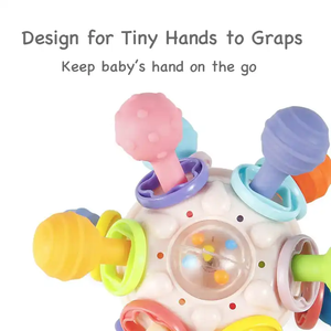 Jouet sensoriel Montessori CQ pour la motricité fine, balle torsadée, jouet d'activités avec <span class=keywords><strong>hochet</strong></span>, jouets de dentition pour bébés et nourrissons - Product Image 3