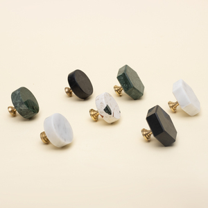 Natural <strong>Brass</strong> Drawer Pull Handle <strong>Knob</strong> Bedroom Furniture Kitchen Cabinets Tray Boxes Marble White Green Stone Terrazzo Finish - Product Image 2