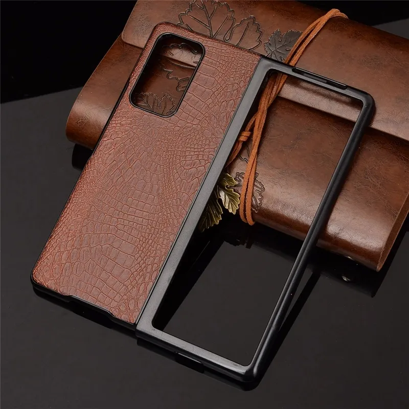 Extra Thinness Shockproof Crocodile Leather Folding Protective Leather Cover Case for Samsung Galaxy Z Fold 2 3 5G 4