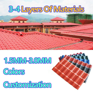 UPVC ASA Tây Ban Nha mái ngói nhựa tổng hợp gạch đỏ Mỹ chống cháy biệt thự Châu Âu mái ngói năng lượng mặt trời màu Đỏ mái ngói - Product Image 2