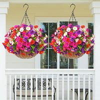 Bunga Sutra Buatan Motif Morning Glory Eucalyptus untuk Dekorasi Rumah, Halaman, dan Taman Luar Ruangan