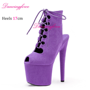 Sandales à talons hauts de 17 cm avec fermeture éclair intérieure, style gladiateur romain, plateforme, bottines sexy à bout ouvert pour la danse sur barre, pour femmes - Product Image 6