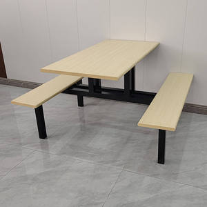 Conjunto de Mesa y Sillas de Acero Minimalista Moderno y Personalizable para Comedor Escolar; Comedor para Personal de Empresa, Restaurante - Product Image 1