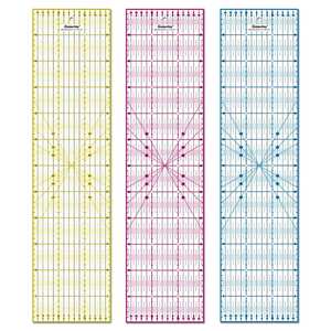 ไม้บรรทัดควิลท์ทำจากพลาสติกใสเส้นสเกลหลากสีสำหรับการวัดความแม่นยำของงานหัตถกรรมการเย็บ - Product Image 1