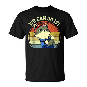Camiseta We Can Do It Feminist Retro Cat, unisex, talla para adultos S M L XL XXL - Product Image 2