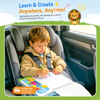 Carnet de coloriage portable KEYBABY personnalisé, 4 styles, en papier réutilisable, imprimé offset, avec poignée, pour les 3 ans et plus