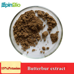 100% Poudre d'extrait de pétasite naturelle pure 15% Petasin Supplément à base de plantes de qualité alimentaire dans la méthode de test UV d'emballage de tambour de bouteille - Product Image 3