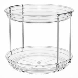 Chiaro 2 ° livello <span class=keywords><strong>Lazy</strong></span> <span class=keywords><strong>Susan</strong></span> giradischi organizzatore di spezie rotanti per cucina dispensa bagno vanità scaffali di stoccaggio - Product Image 2