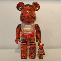 Populaire Kawaii Rose Bearbrick Mignon Jouet 400% 28cm Modèle Figural Brique Ours