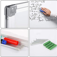 Tableau blanc magnétique double face en bois à rayures pour l'école, idéal pour les élèves en classe - Promotion